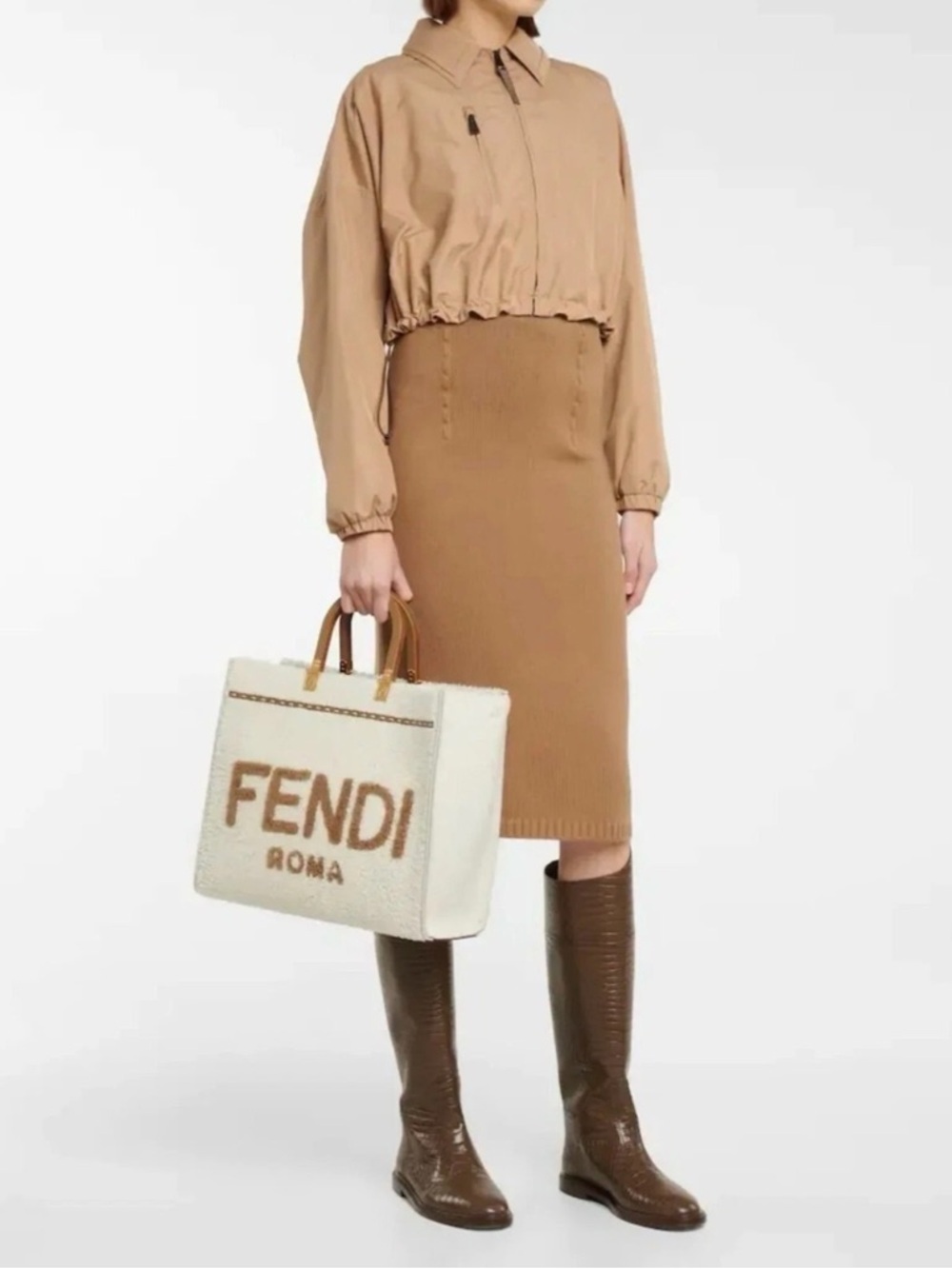 FENDI SHEARLING SUNSHINE MEDIUM TOTE BAG SHOULDER STRAP (LIMITED EDITION) - Picture 12 of 15